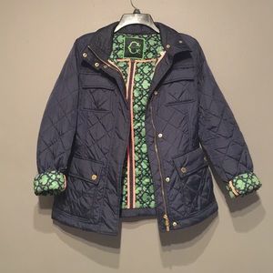 Rare C Wonder Navy Blue & Green Barn Jacket