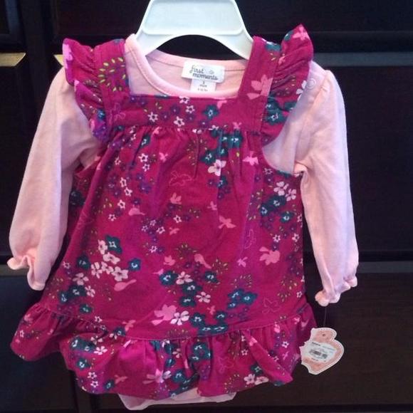 Pink and purple 2 piece corduroy dress