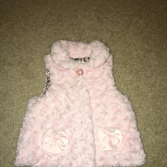 Pink fluffy winter vest