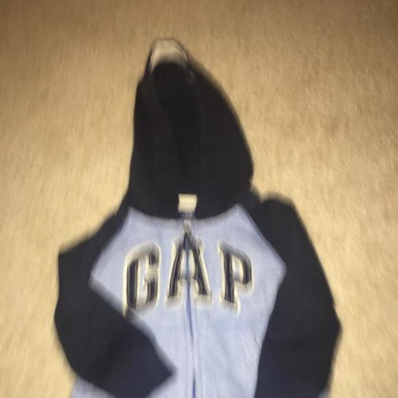 Blue boys Gap hooded zip up sweatshirt.