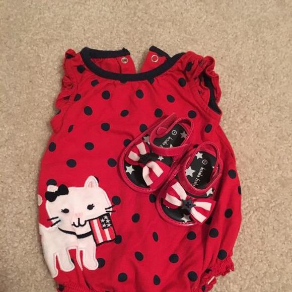 Red white and blue patriotic romper