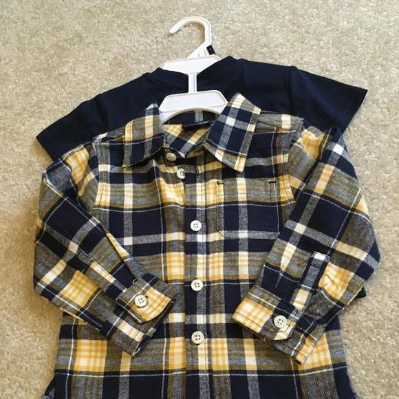 Flannel shirt and t shirt set