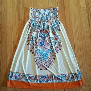 Smocked strapless summer dress