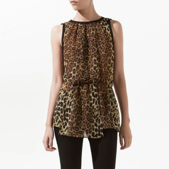 Zara leopard print blouse - Picture 1 of 3