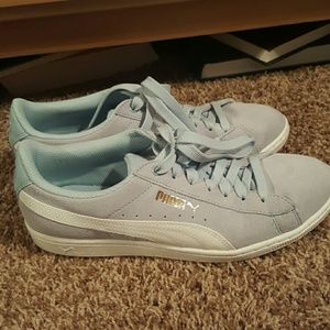 Baby blue sneakers