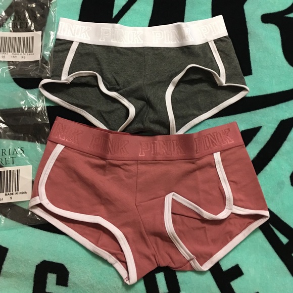 2 PINK LOGO BOYSHORTS