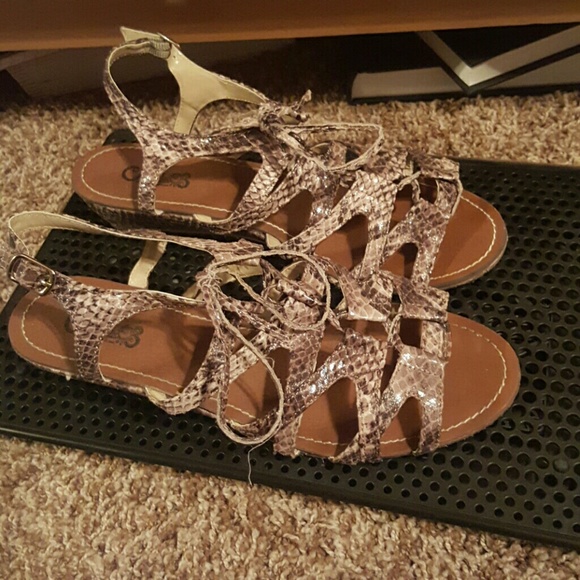 Snakeskin print sandals