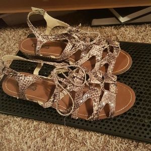 Snakeskin print sandals
