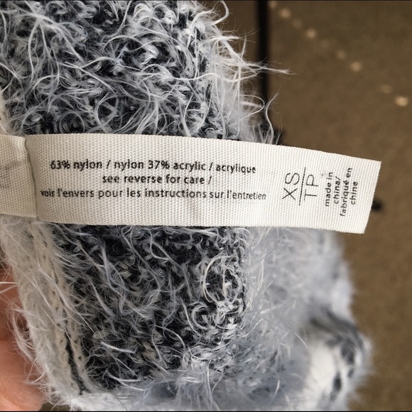 Aero Bethany Mota fuzzy black and white sweater - Picture 4 of 4