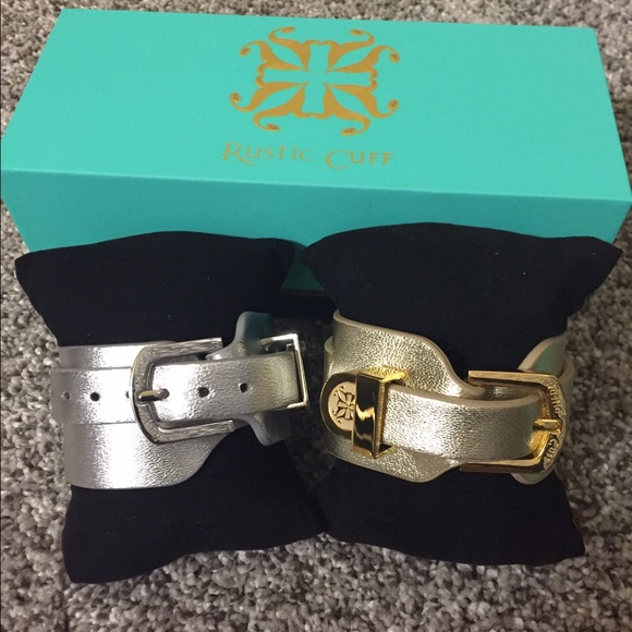 Gold and silver rustic cuff's