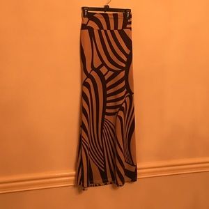 Irregular Print Over Hip Skirt