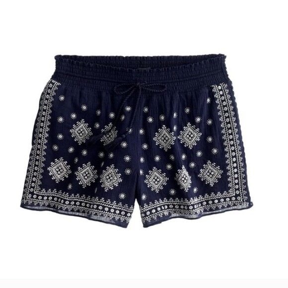 J.crew Embroidered short in gauzy cotton Sz xs NWT
