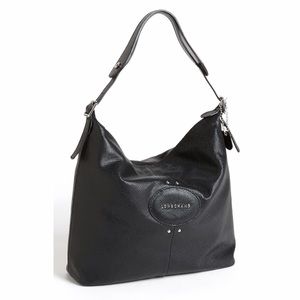 Gorgeous Longchamp Black Quadri Hobo Bag