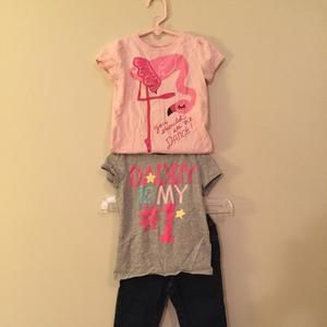 Girl's 2T Old Navy set of 2 shirts and 1 jegging