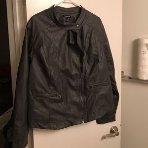 Perforated faux leather Moto jacket