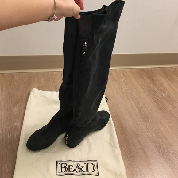 STRATUS Grey Suede Over-The-Knee Boot | Women Be&D Milton Over-the-knee boots in graphite suede