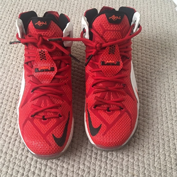 Nike lebron 12's gym red/white