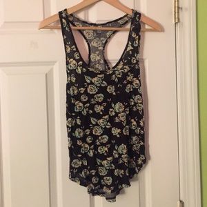 PacSun black floral tank top