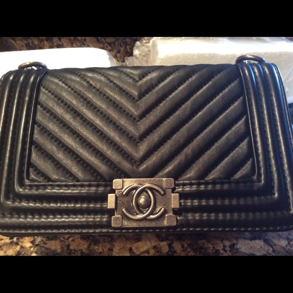 Black soft quilted bag