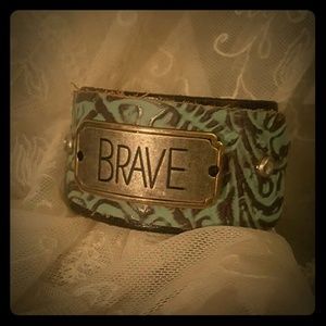 LEather bracelet Brave