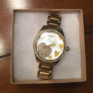 Gold Fossil watch