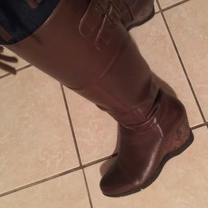 Brown Sanita wedge boot
