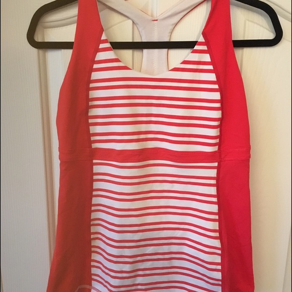 Red and white striped Lululemon tank