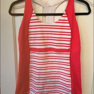 Red and white striped Lululemon tank