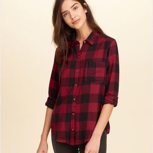 Hollister Button-Front Flannel Shirt