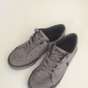 In great used condition. Gray Polo shoes