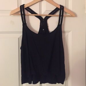 Black cropped Kohl's braided tank top