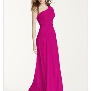Floor length begonia /hot pink gown