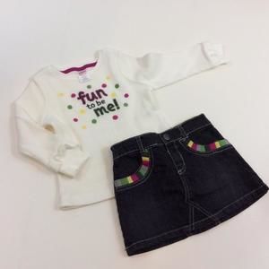 Gymboree Merry and Bright 2 piece skirt set