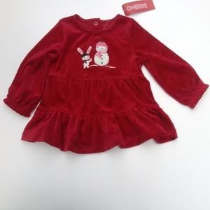 Red velour tunic top