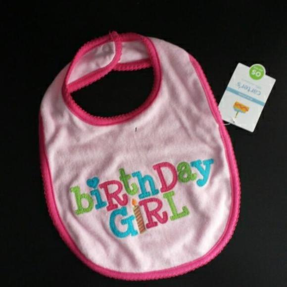 Carter's pink birthday girl bib