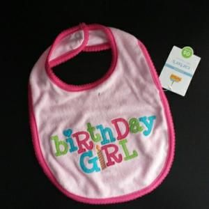 Carter's pink birthday girl bib