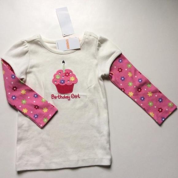 Gymboree Birthday girl cupcake top