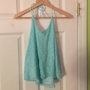 Kohl's halter lace tank top. Nice teal color.
