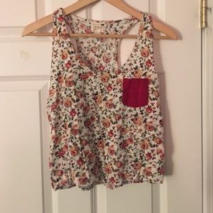 PacSun floral tank top with pocket
