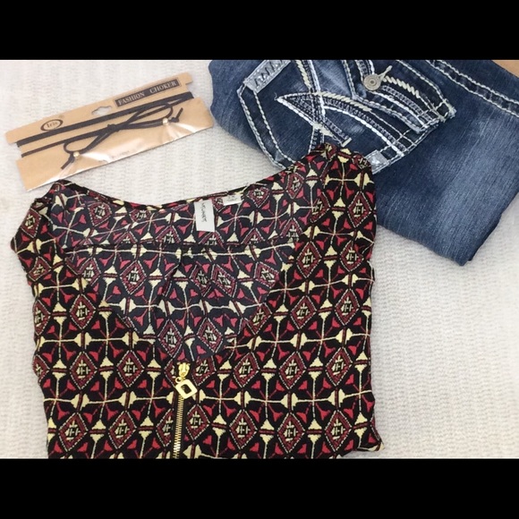 [Plus] Dress Barn - Geometric Long Blouse - Picture 2 of 4