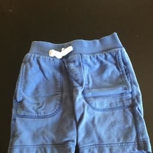 Light blue comfy shorts with pockets.