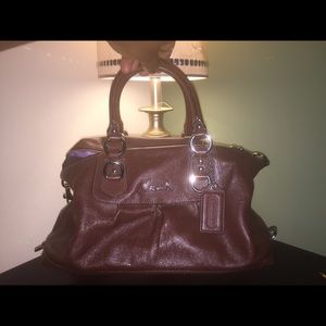 Walnut Coach Leather Satchel.