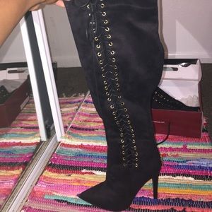 LILIANA Over the knee, thigh high lace up heels