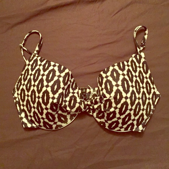 H&M black and cream Bikini Top size 36D.