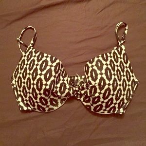 H&M black and cream Bikini Top size 36D.
