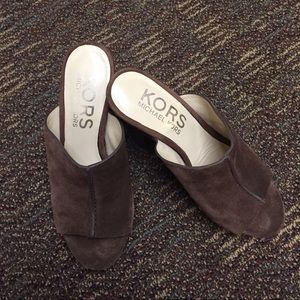 Brown leather Wedge shoes
