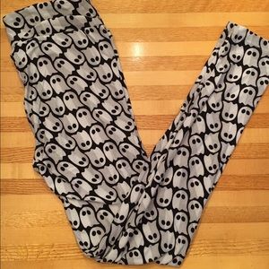 Lularoe Halloween Black Ghosts One Size Leggings