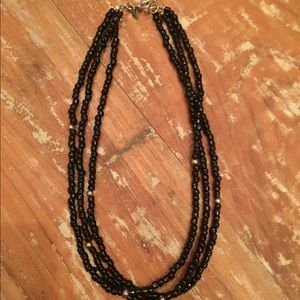 Onxy and sterling silver Silpada 3 strand necklace