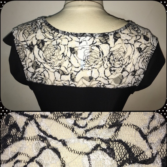 Black Mini Cowl Neck, Lace Back Dress Sz S - Picture 4 of 4