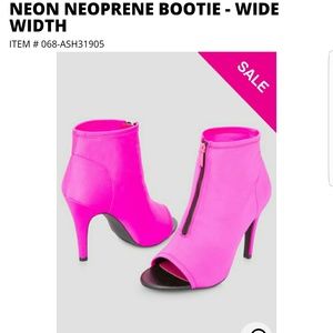 SOLD Neon pink booties (wide ankle)